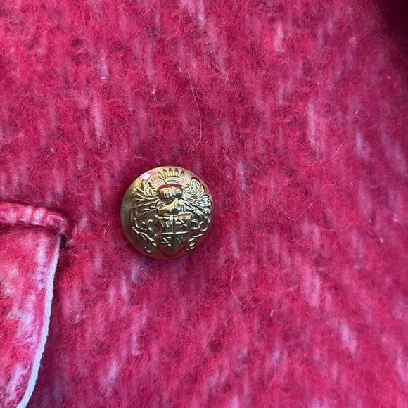 J. Crew Womens Diamond Tweed Peacoat Pink Wool Alpaca Fuzzy Coat Size 0 - Picture 16 of 16